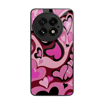 Y2K Magenta Meltdown Hearts back phone cover | glass case for oneplus 13