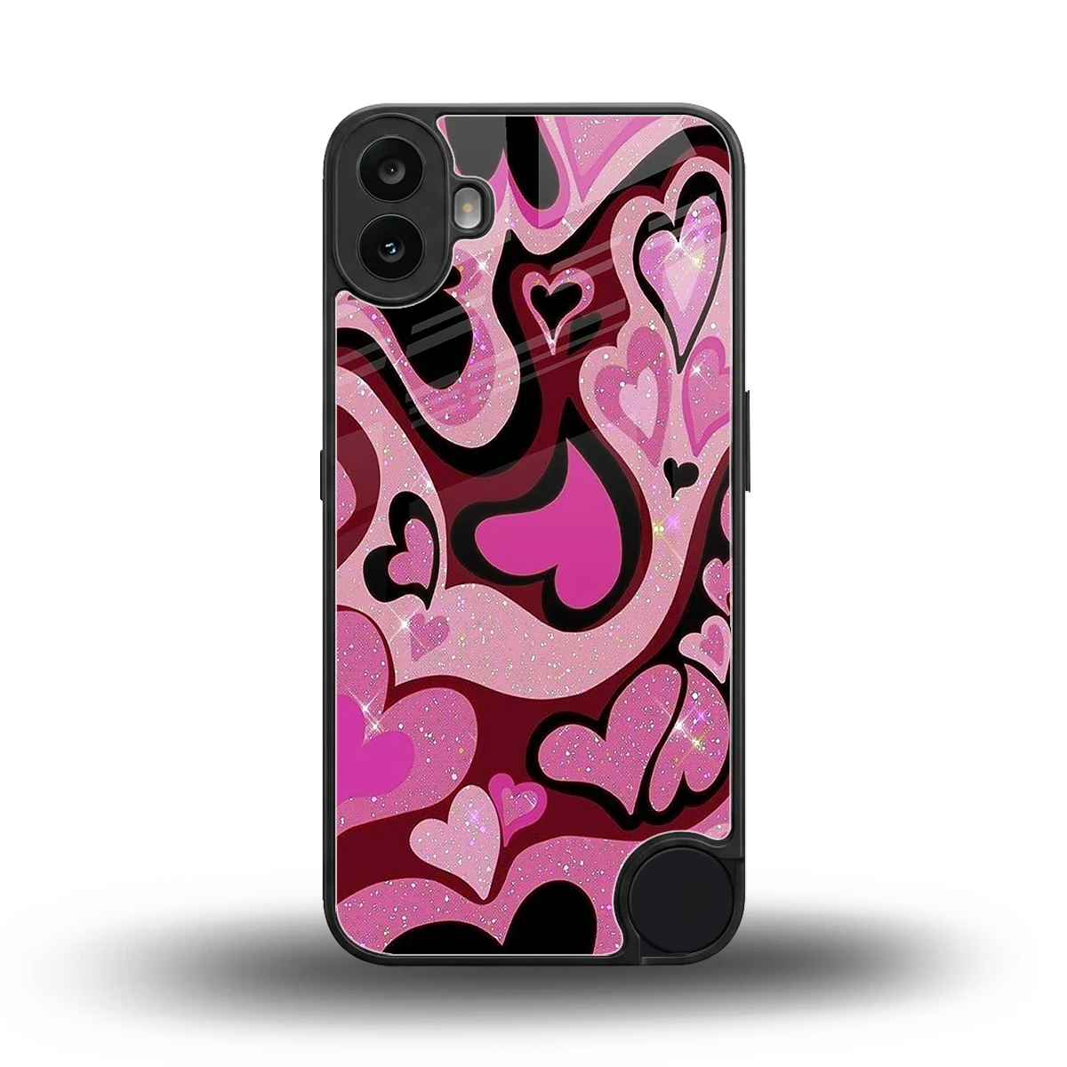 Y2K Magenta Meltdown Hearts back phone cover | glass case for cmf nothing phone 1