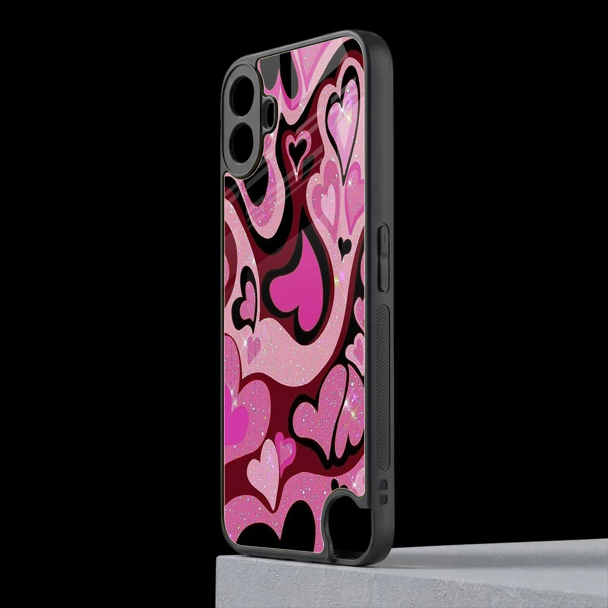 Y2K Magenta Meltdown Hearts cmf nothing phone 1 mobile cover | shockproof glass phone case