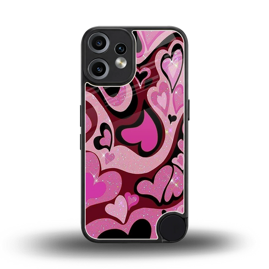 Y2K Magenta Meltdown Hearts back phone cover | glass case for cmf nothing phone 2 pro