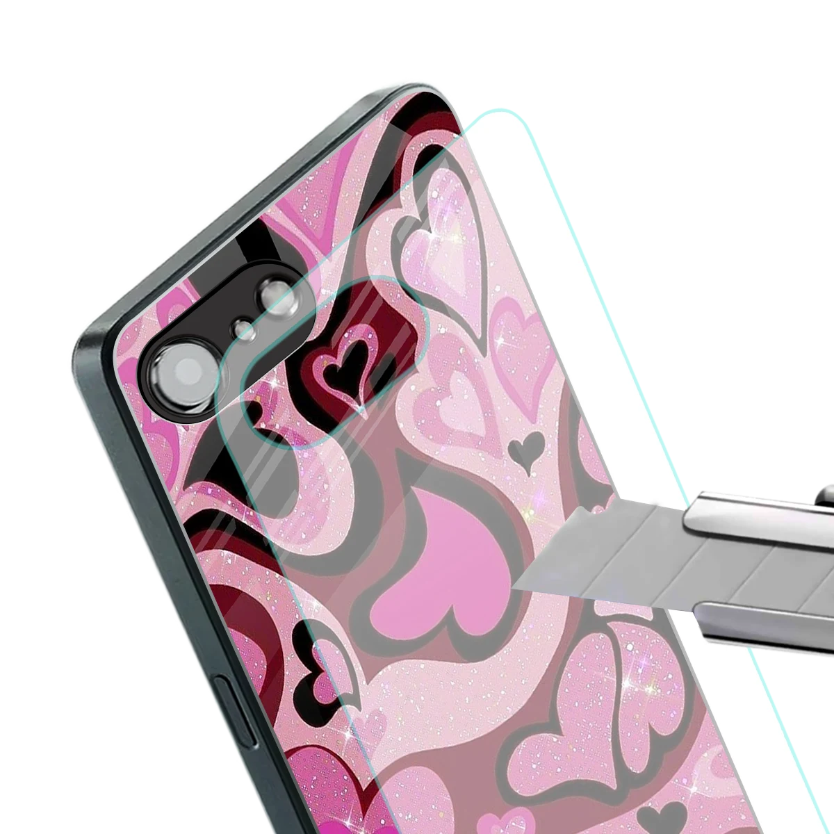 Y2K Magenta Meltdown Hearts stylish phone case for iphone 17e | glossy glass and slim fit