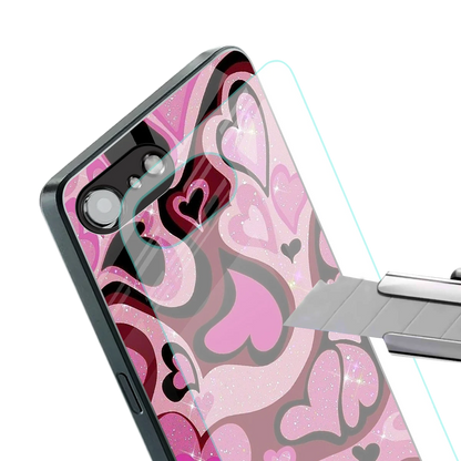 Y2K Magenta Meltdown Hearts stylish phone case for iphone 17e | glossy glass and slim fit