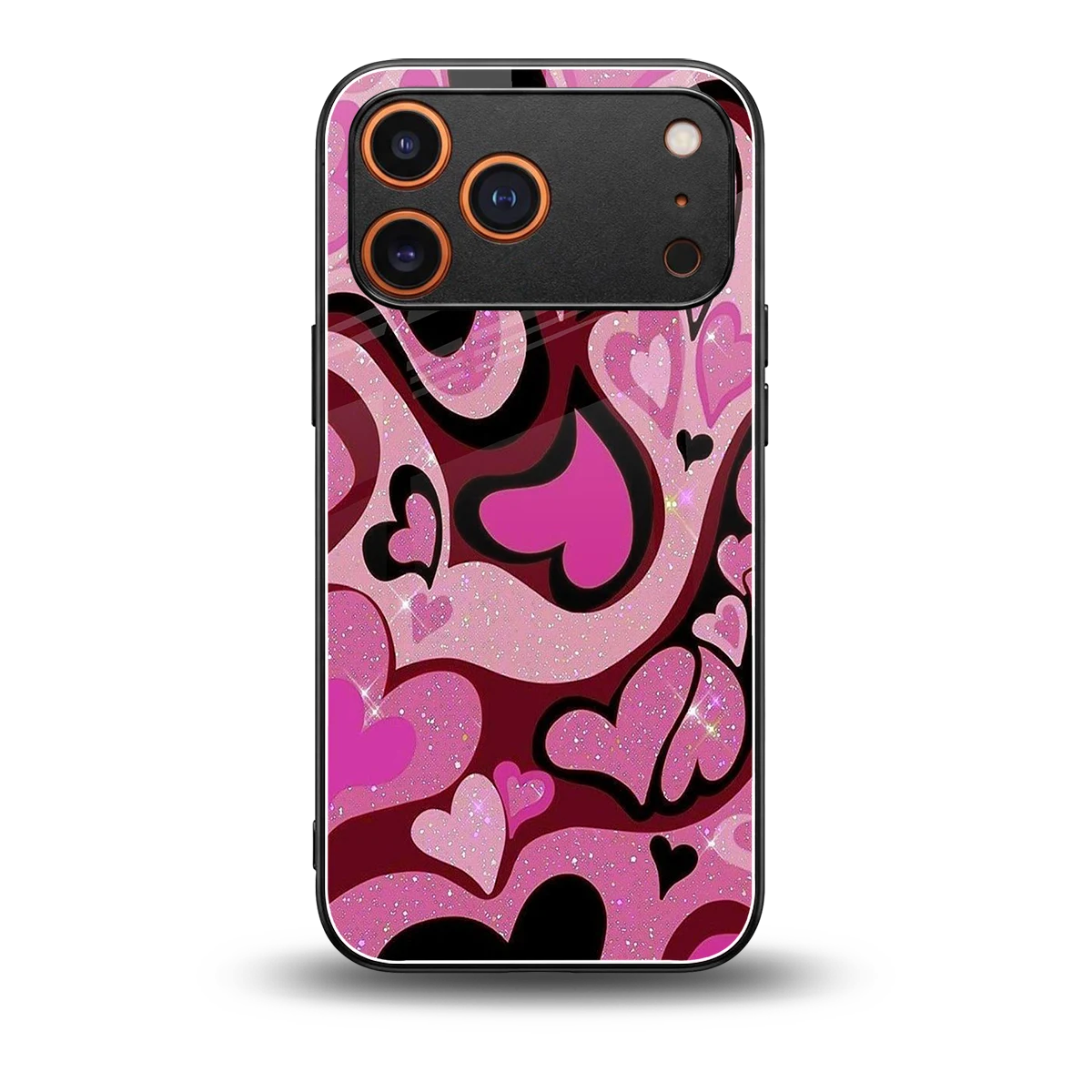 Y2K Magenta Meltdown Hearts back phone cover | glass case for iphone 17 pro