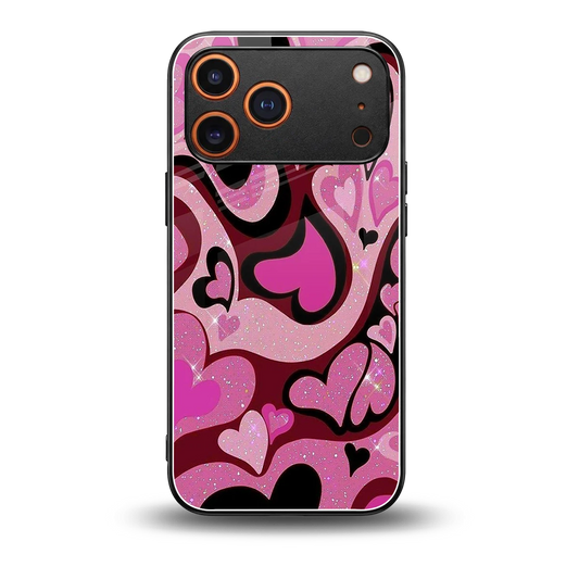 Y2K Magenta Meltdown Hearts back phone cover | glass case for iphone 17 pro max