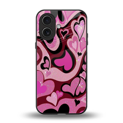 Y2K Magenta Meltdown Hearts back phone cover | glass case for iphone 17