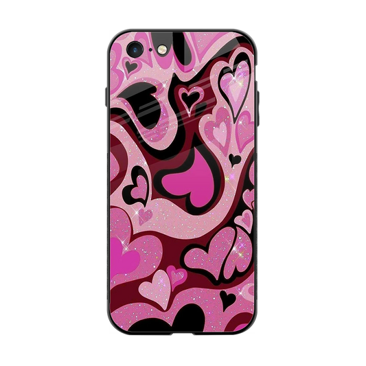 Y2K Magenta Meltdown Hearts back phone cover | glass case for iphone 6
