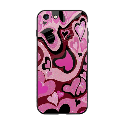 Y2K Magenta Meltdown Hearts back phone cover | glass case for iphone 6s