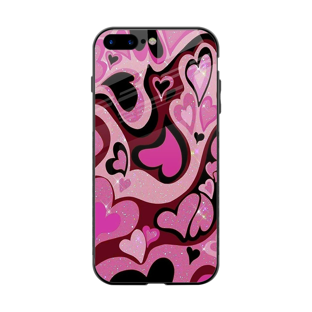 Y2K Magenta Meltdown Hearts back phone cover | glass case for iphone 8 plus