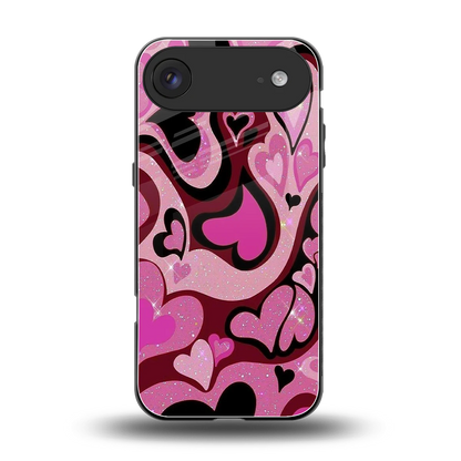 Y2K Magenta Meltdown Hearts back phone cover | glass case for iphone air