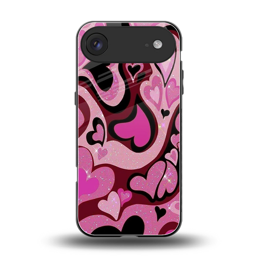 Y2K Magenta Meltdown Hearts back phone cover | glass case for iphone air