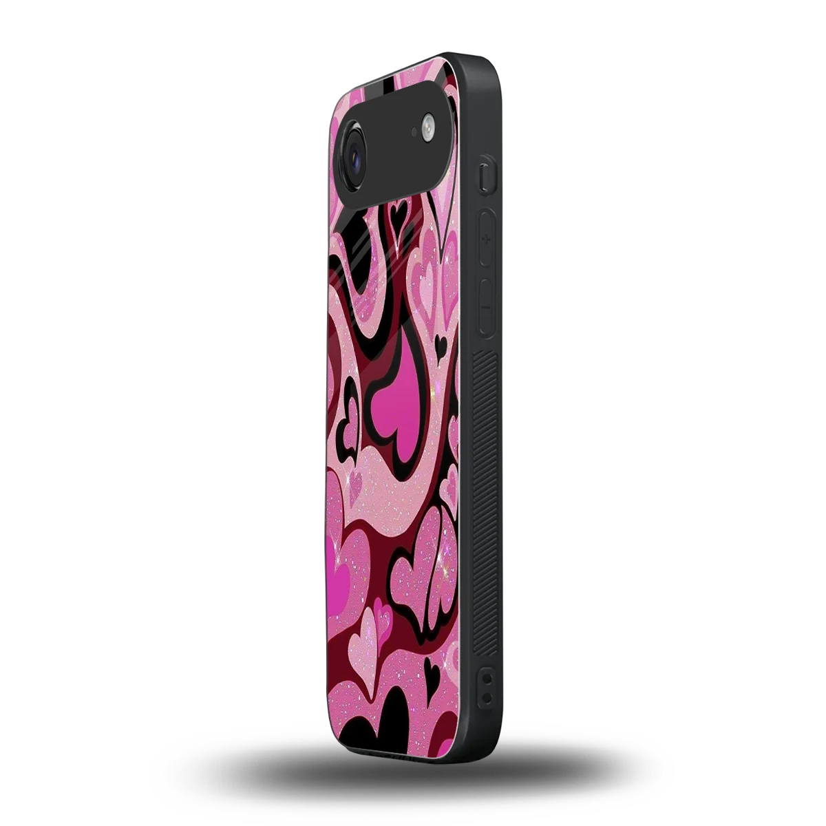 Y2K Magenta Meltdown Hearts iphone air mobile cover | shockproof glass phone case