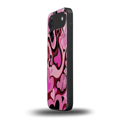 Y2K Magenta Meltdown Hearts iphone air mobile cover | shockproof glass phone case