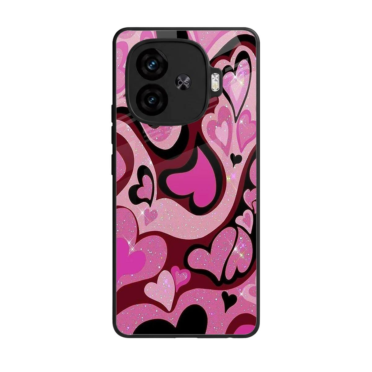 Y2K Magenta Meltdown Hearts back phone cover | glass case for iqoo neo 10r 5g
