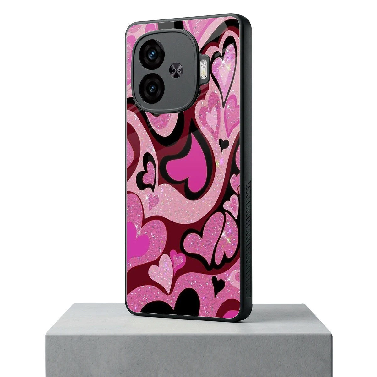 Y2K Magenta Meltdown Hearts iqoo neo 10r 5g mobile cover | shockproof glass phone case