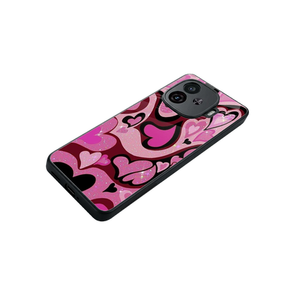 Y2K Magenta Meltdown Hearts stylish phone case for iqoo neo 10r 5g | glossy glass and slim fit
