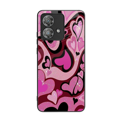 Y2K Magenta Meltdown Hearts back phone cover | glass case for motorola edge 40 neo 5g