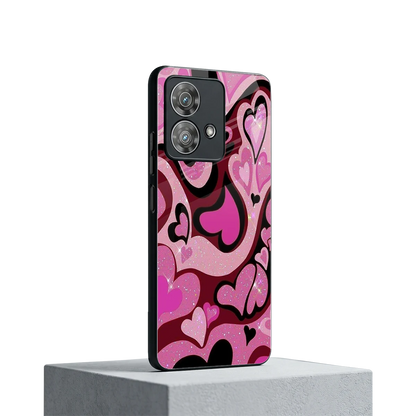 Y2K Magenta Meltdown Hearts motorola edge 40 neo 5g mobile cover | shockproof glass phone case