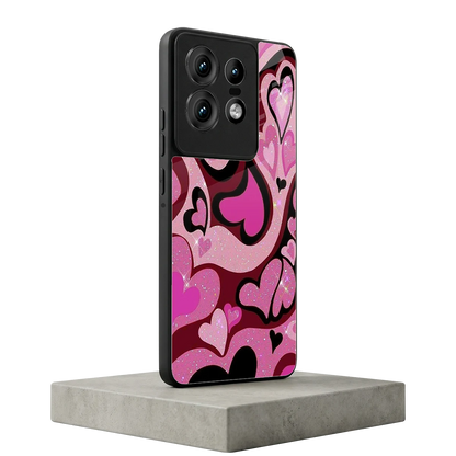 Y2K Magenta Meltdown Hearts motorola edge 50 pro mobile cover | shockproof glass phone case