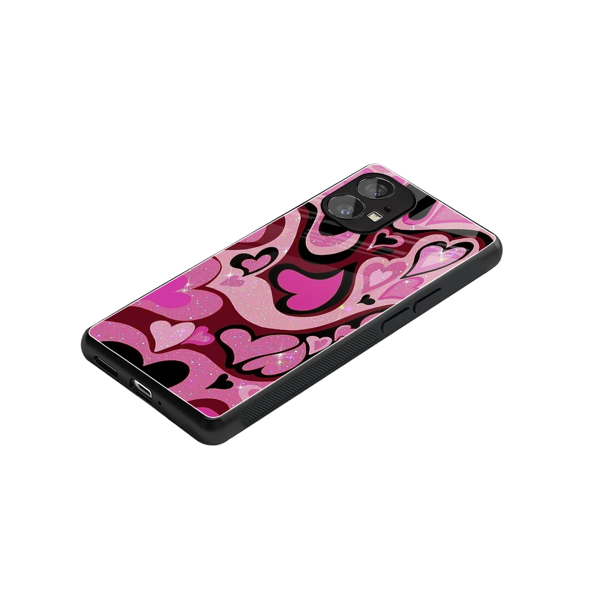 Y2K Magenta Meltdown Hearts stylish phone case for nothing phone 1 | glossy glass and slim fit