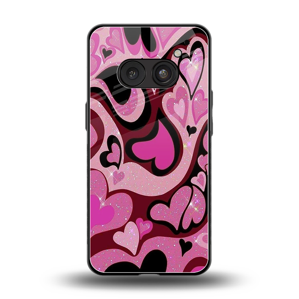 Y2K Magenta Meltdown Hearts back phone cover | glass case for nothing phone 2a plus