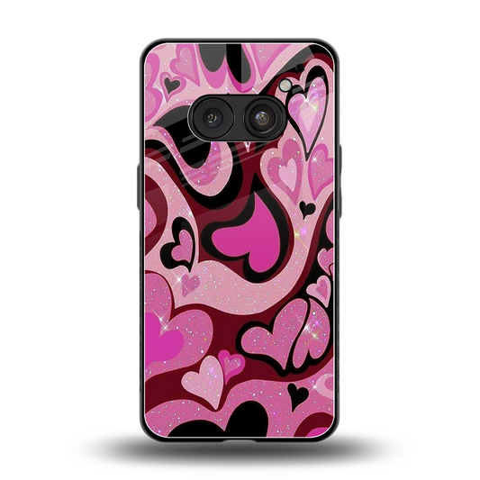 Y2K Magenta Meltdown Hearts back phone cover | glass case for nothing phone 2a plus