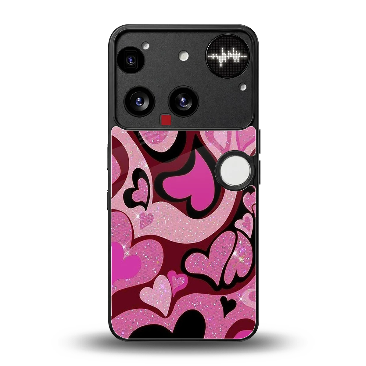 Y2K Magenta Meltdown Hearts back phone cover | glass case for nothing phone 3
