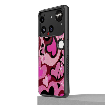 Y2K Magenta Meltdown Hearts nothing phone 3 mobile cover | shockproof glass phone case
