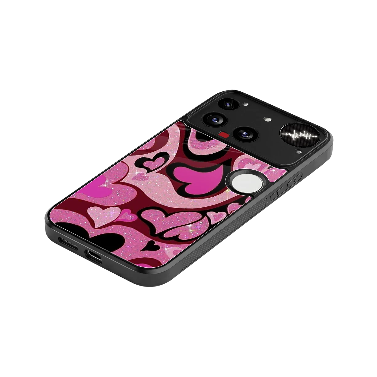 Y2K Magenta Meltdown Hearts stylish phone case for nothing phone 3 | glossy glass and slim fit