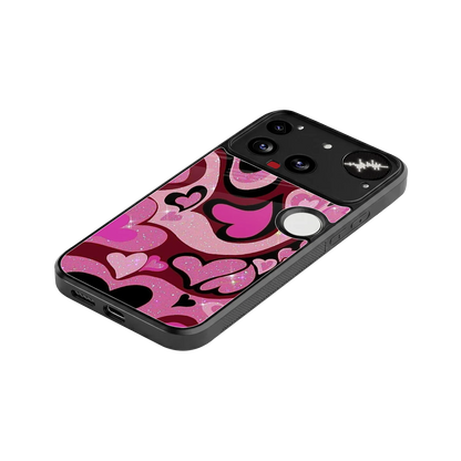 Y2K Magenta Meltdown Hearts stylish phone case for nothing phone 3 | glossy glass and slim fit