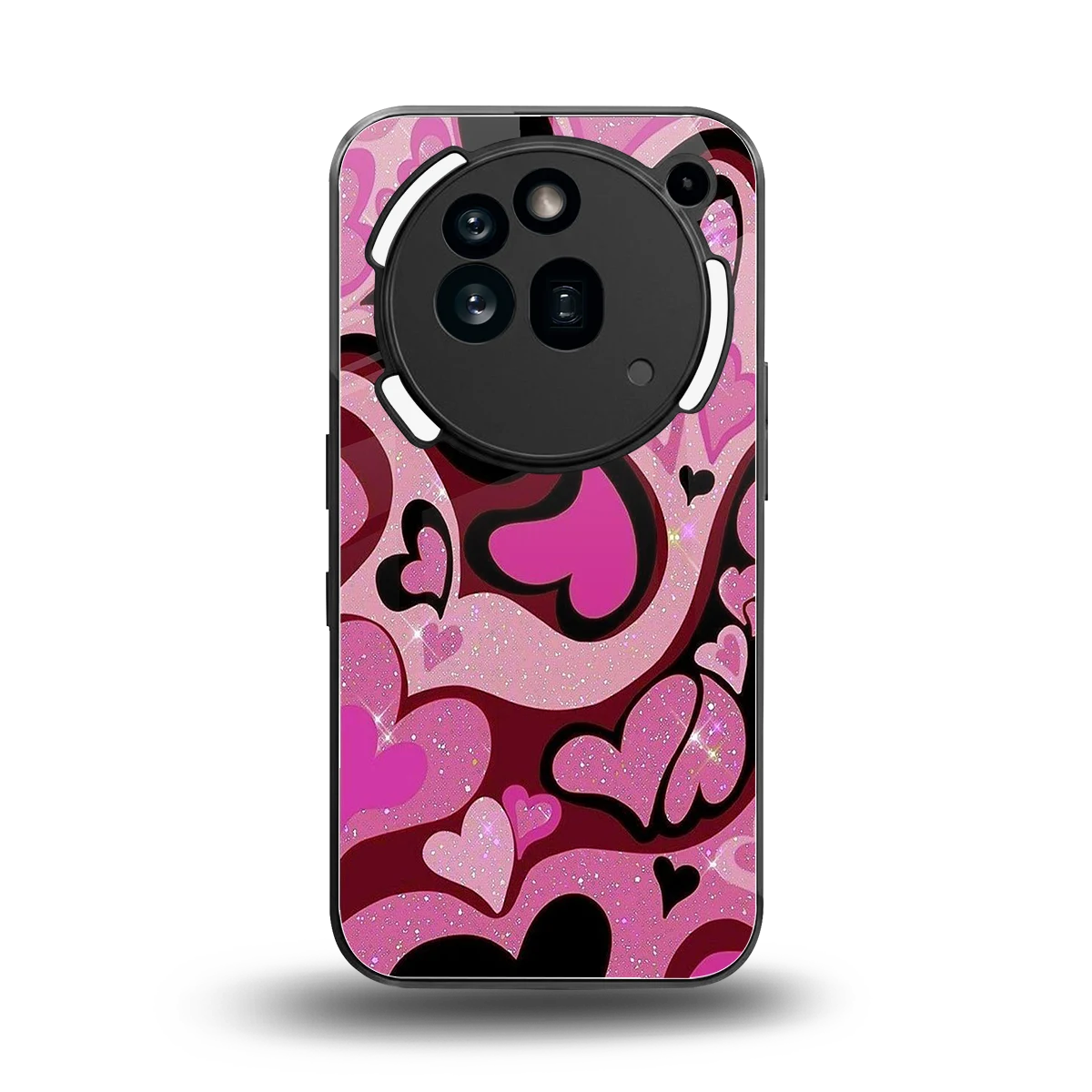 Y2K Magenta Meltdown Hearts back phone cover | glass case for nothing phone 3a pro