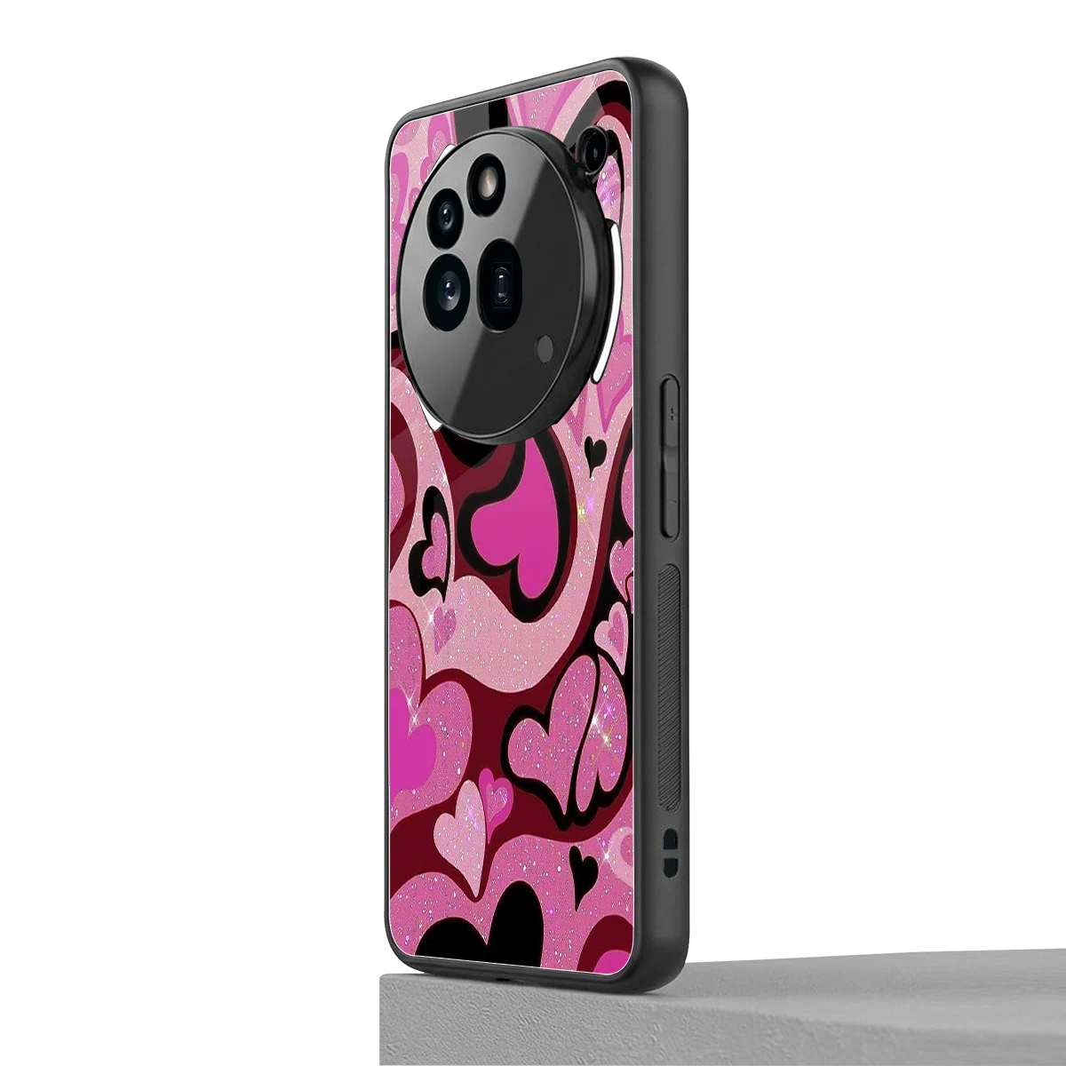 Y2K Magenta Meltdown Hearts nothing phone 3a pro mobile cover | shockproof glass phone case