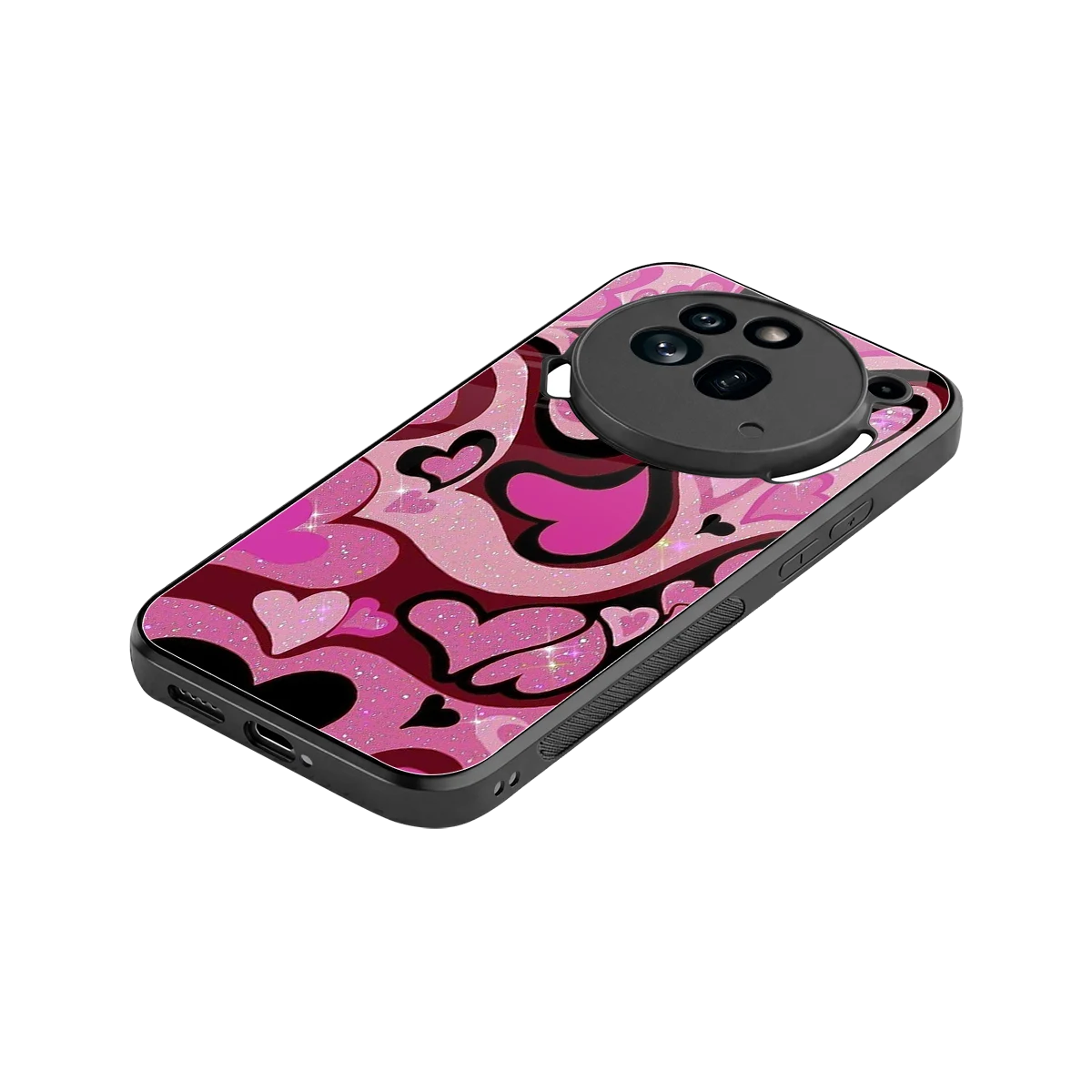 Y2K Magenta Meltdown Hearts stylish phone case for nothing phone 3a pro | glossy glass and slim fit
