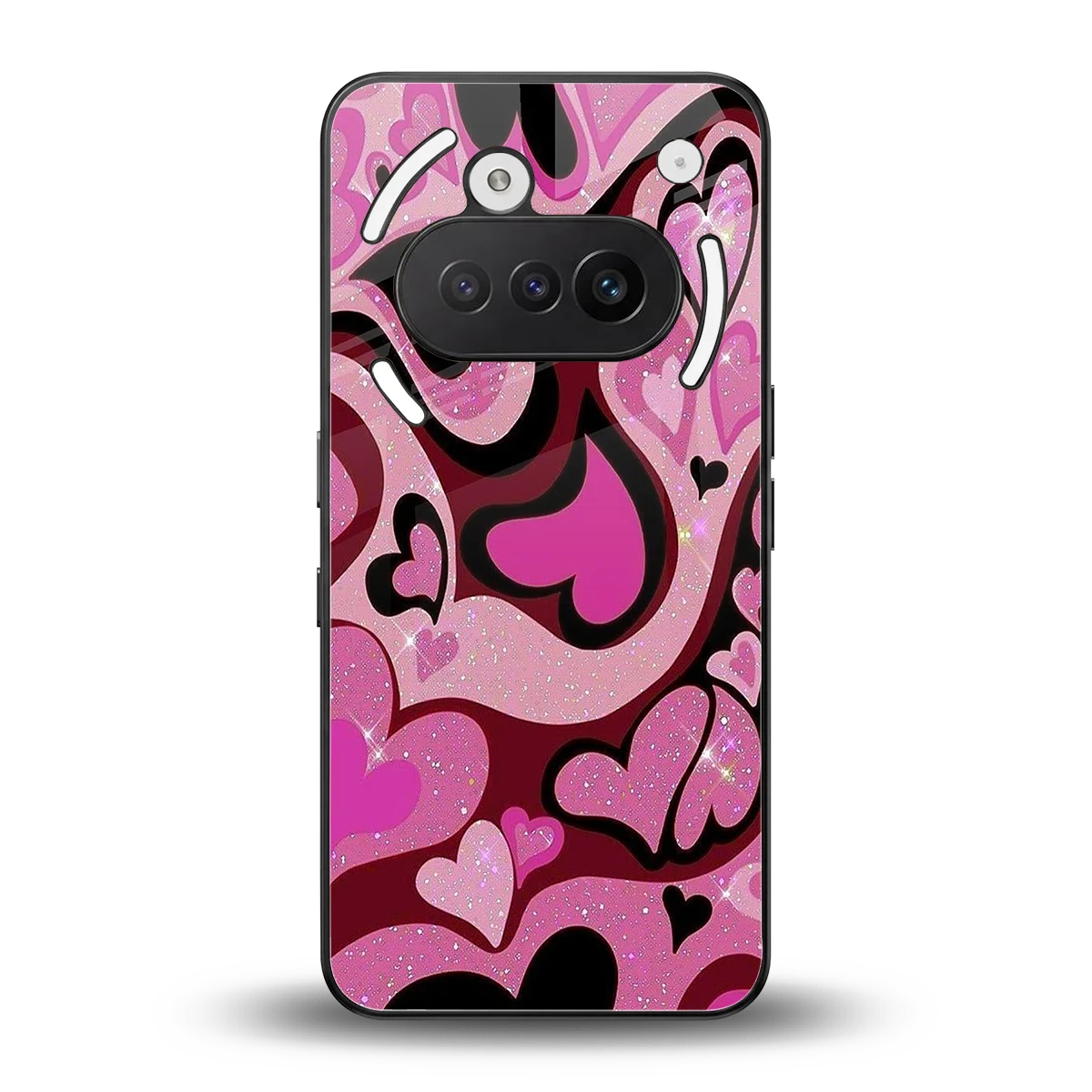 Y2K Magenta Meltdown Hearts back phone cover | glass case for nothing phone 3a