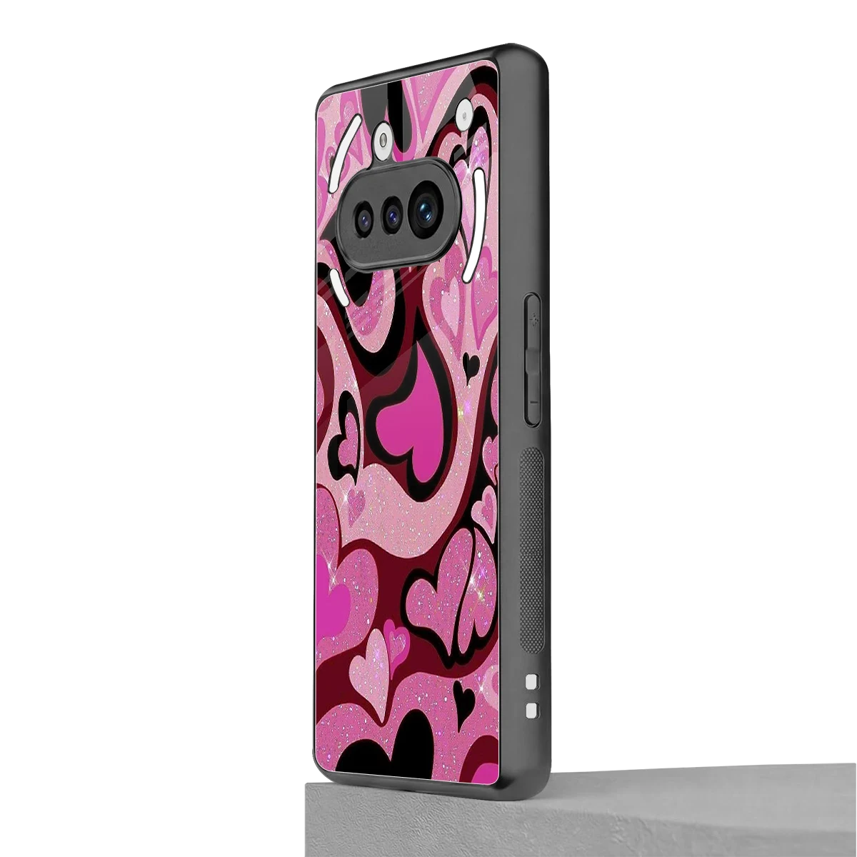 Y2K Magenta Meltdown Hearts nothing phone 3a mobile cover | shockproof glass phone case