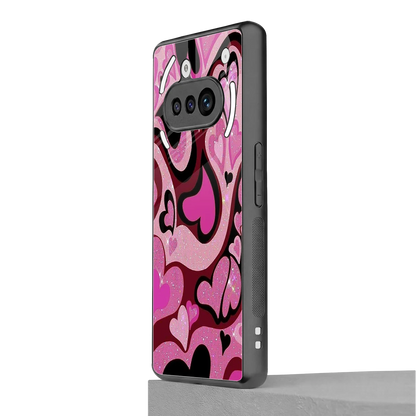 Y2K Magenta Meltdown Hearts nothing phone 3a mobile cover | shockproof glass phone case