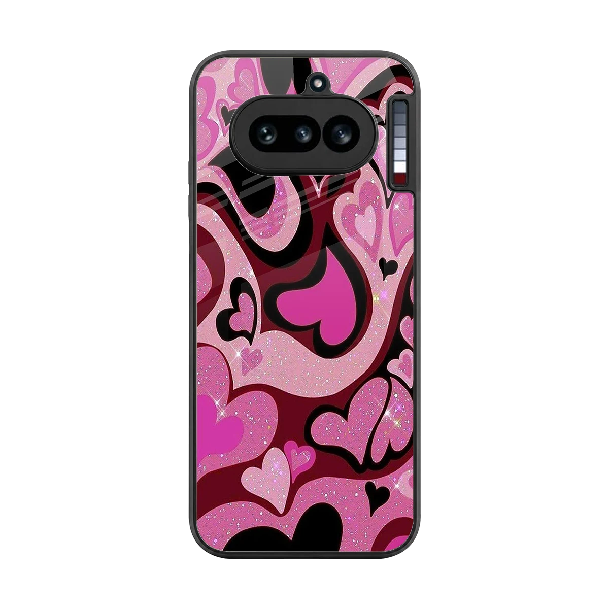 Y2K Magenta Meltdown Hearts back phone cover | glass case for nothing phone 4a