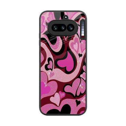 Y2K Magenta Meltdown Hearts back phone cover | glass case for nothing phone 4a