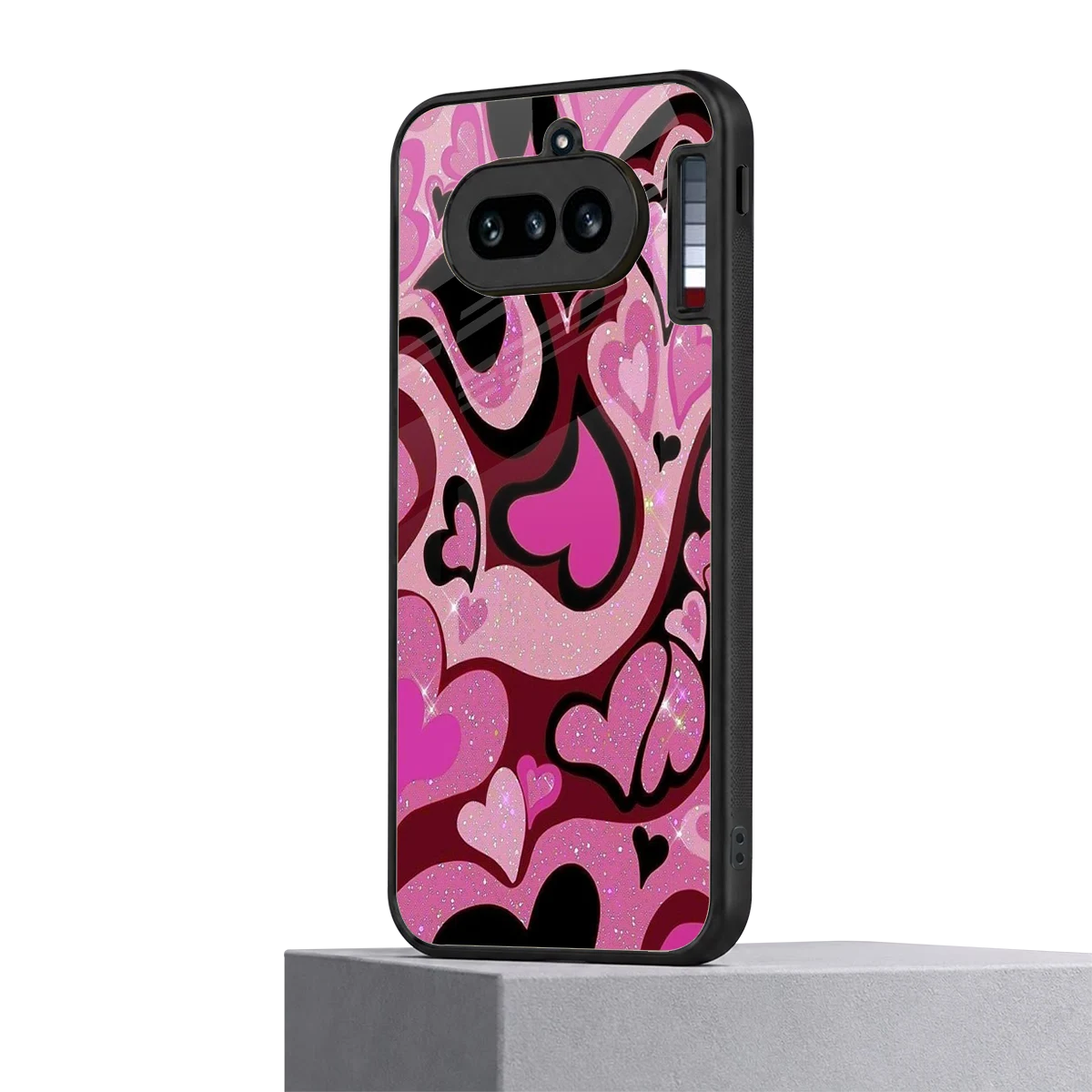 Y2K Magenta Meltdown Hearts nothing phone 4a mobile cover | shockproof glass phone case