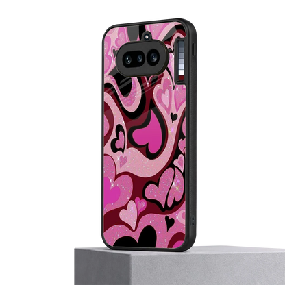 Y2K Magenta Meltdown Hearts nothing phone 4a mobile cover | shockproof glass phone case