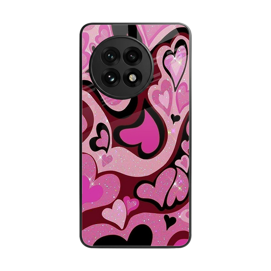 Y2K Magenta Meltdown Hearts back phone cover | glass case for oneplus 13r