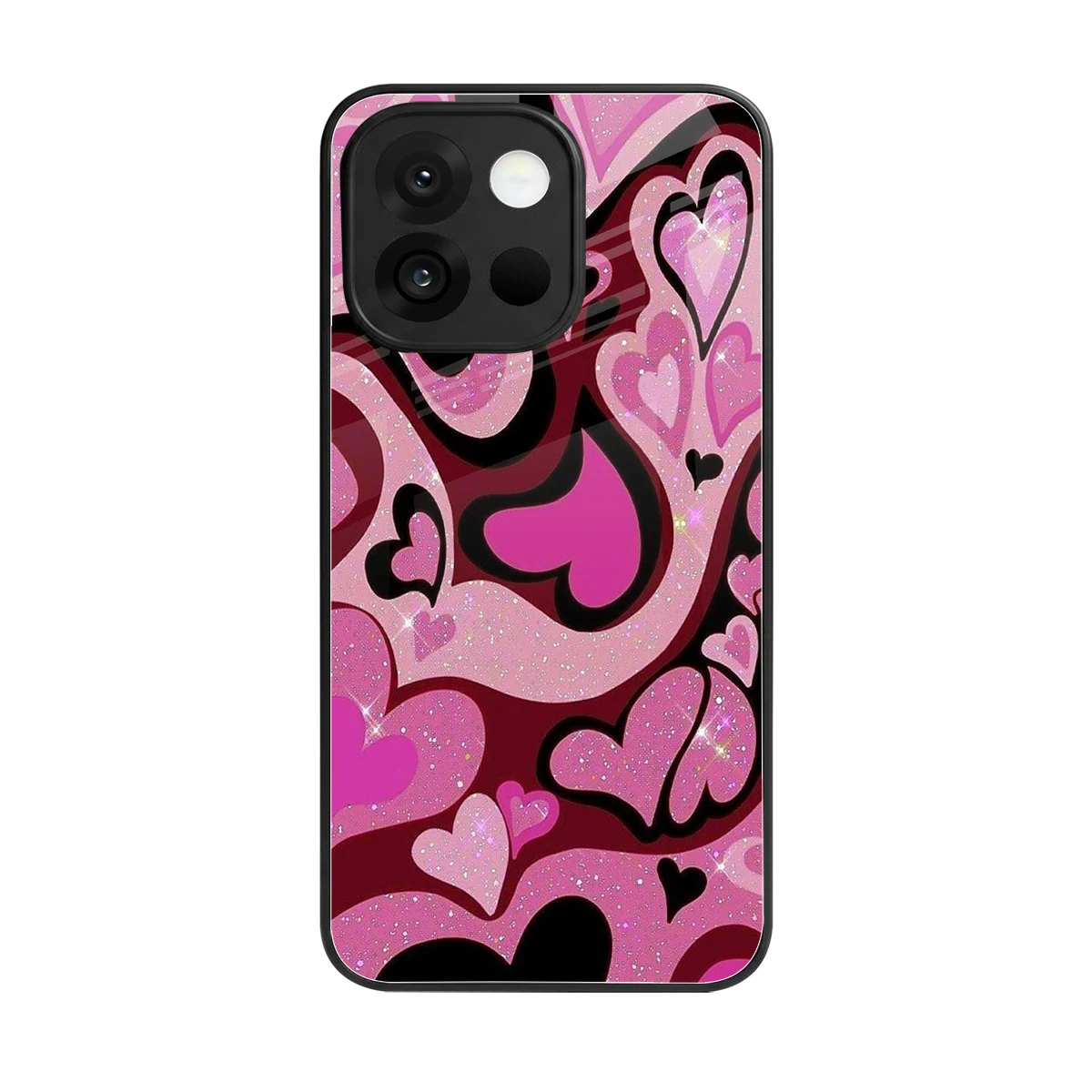 Y2K Magenta Meltdown Hearts back phone cover | glass case for oneplus 13s