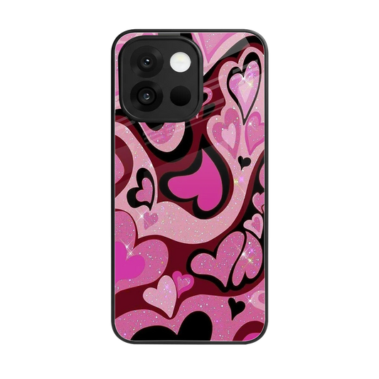 Y2K Magenta Meltdown Hearts back phone cover | glass case for oneplus 13s