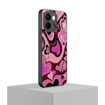Y2K Magenta Meltdown Hearts oneplus 13s mobile cover | shockproof glass phone case
