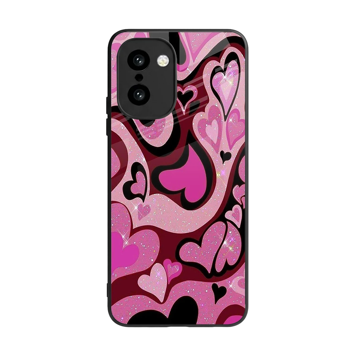 Y2K Magenta Meltdown Hearts back phone cover | glass case for oneplus 15r