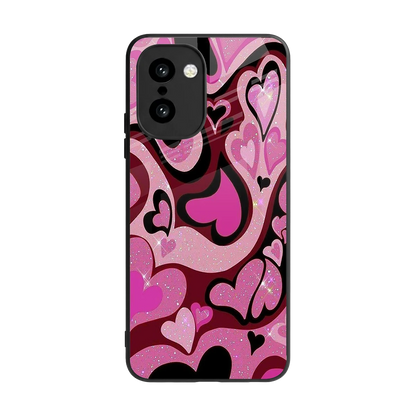 Y2K Magenta Meltdown Hearts back phone cover | glass case for oneplus 15r