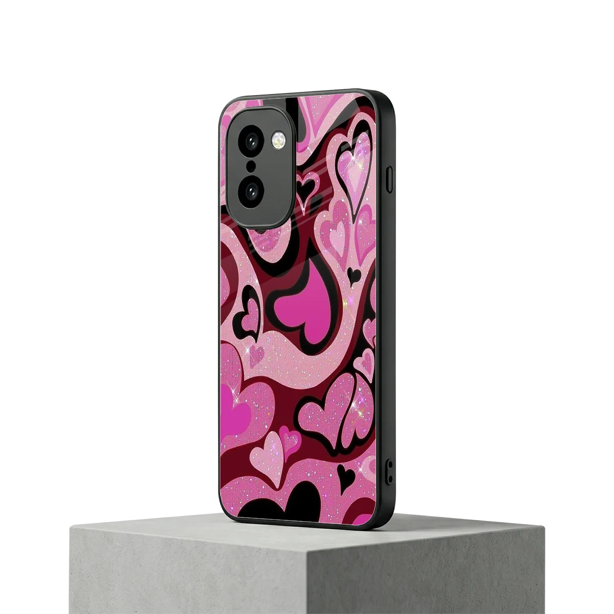 Y2K Magenta Meltdown Hearts oneplus 15r mobile cover | shockproof glass phone case