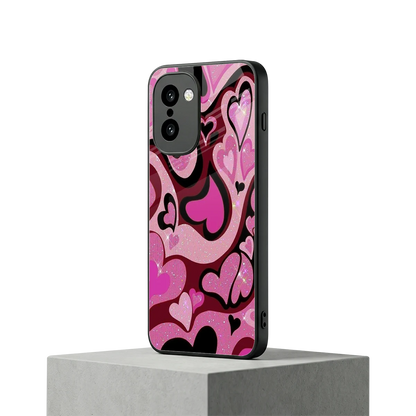Y2K Magenta Meltdown Hearts oneplus 15r mobile cover | shockproof glass phone case