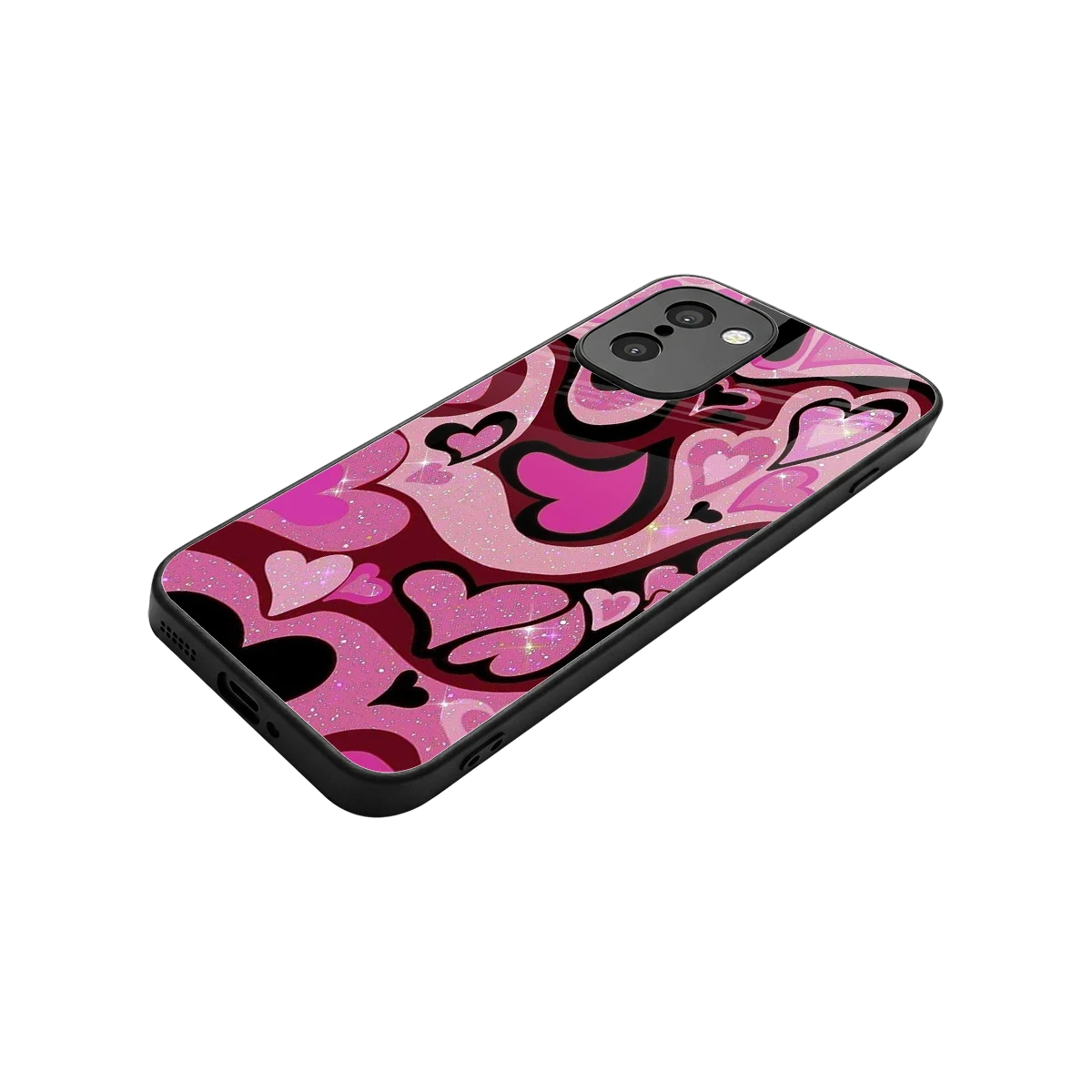 Y2K Magenta Meltdown Hearts stylish phone case for oneplus 15r | glossy glass and slim fit