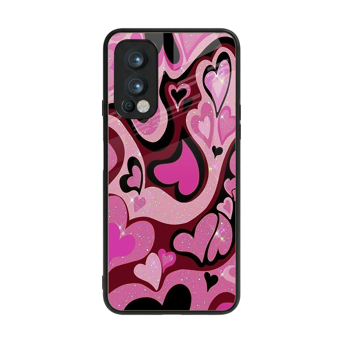 Y2K Magenta Meltdown Hearts back phone cover | glass case for oneplus nord 2
