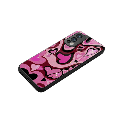 Y2K Magenta Meltdown Hearts stylish phone case for oneplus nord 2 | glossy glass and slim fit